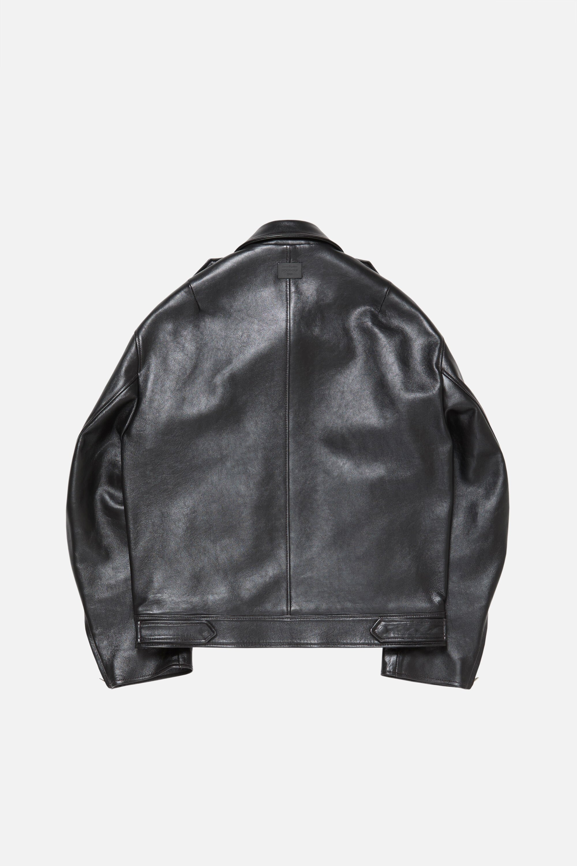 Leather biker jacket - Black - 7