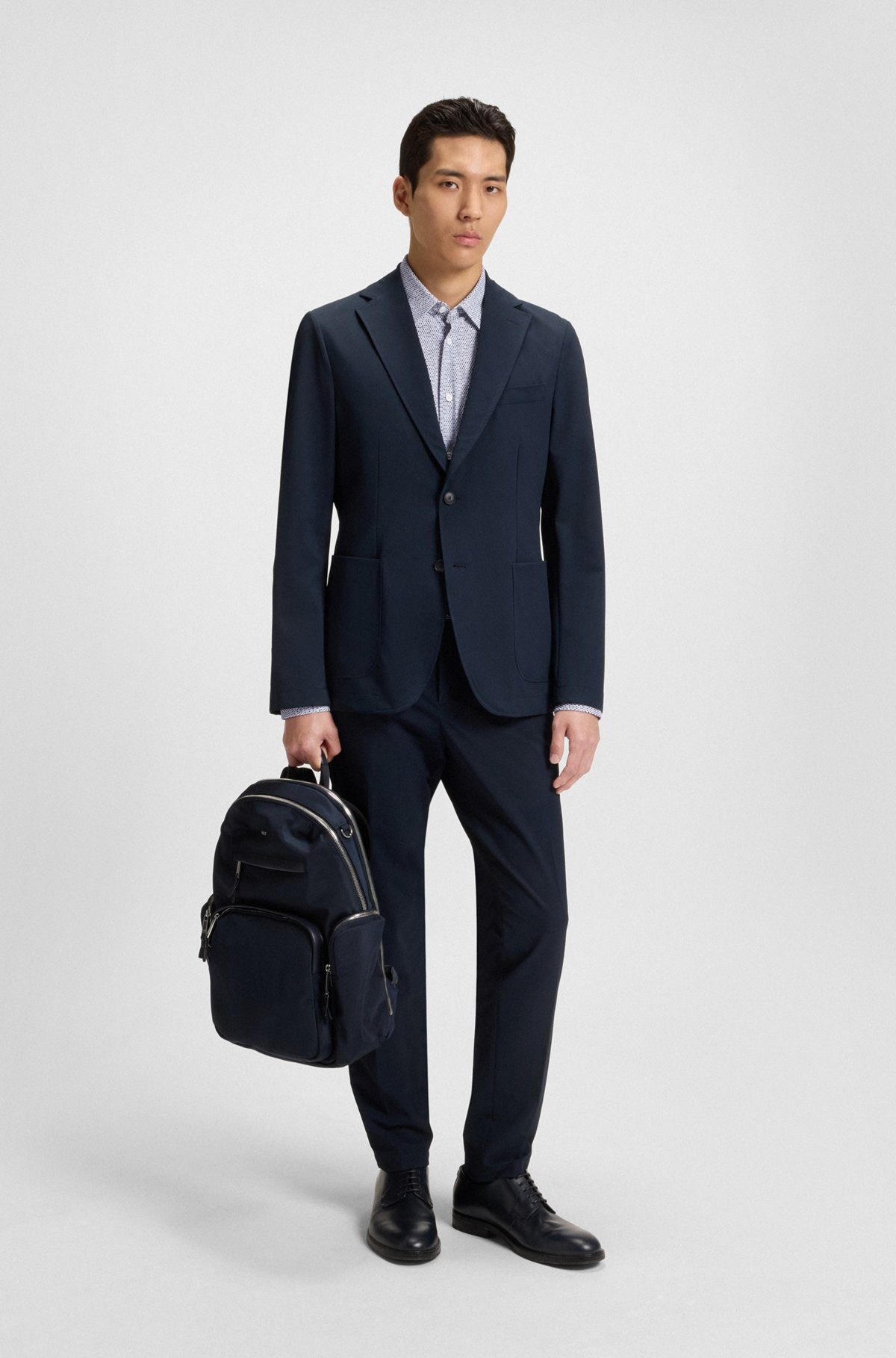 SLIM-FIT SHIRT IN PRINTED PERFORMANCE-STRETCH JERSEY - 4