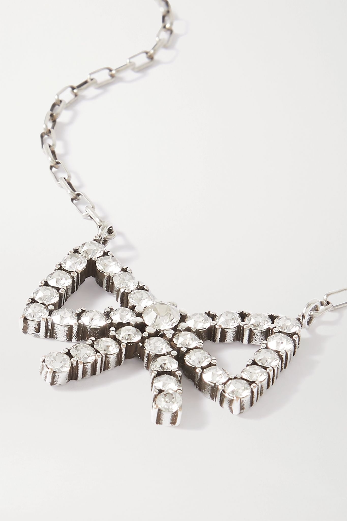 Silver-tone crystal necklace - 4