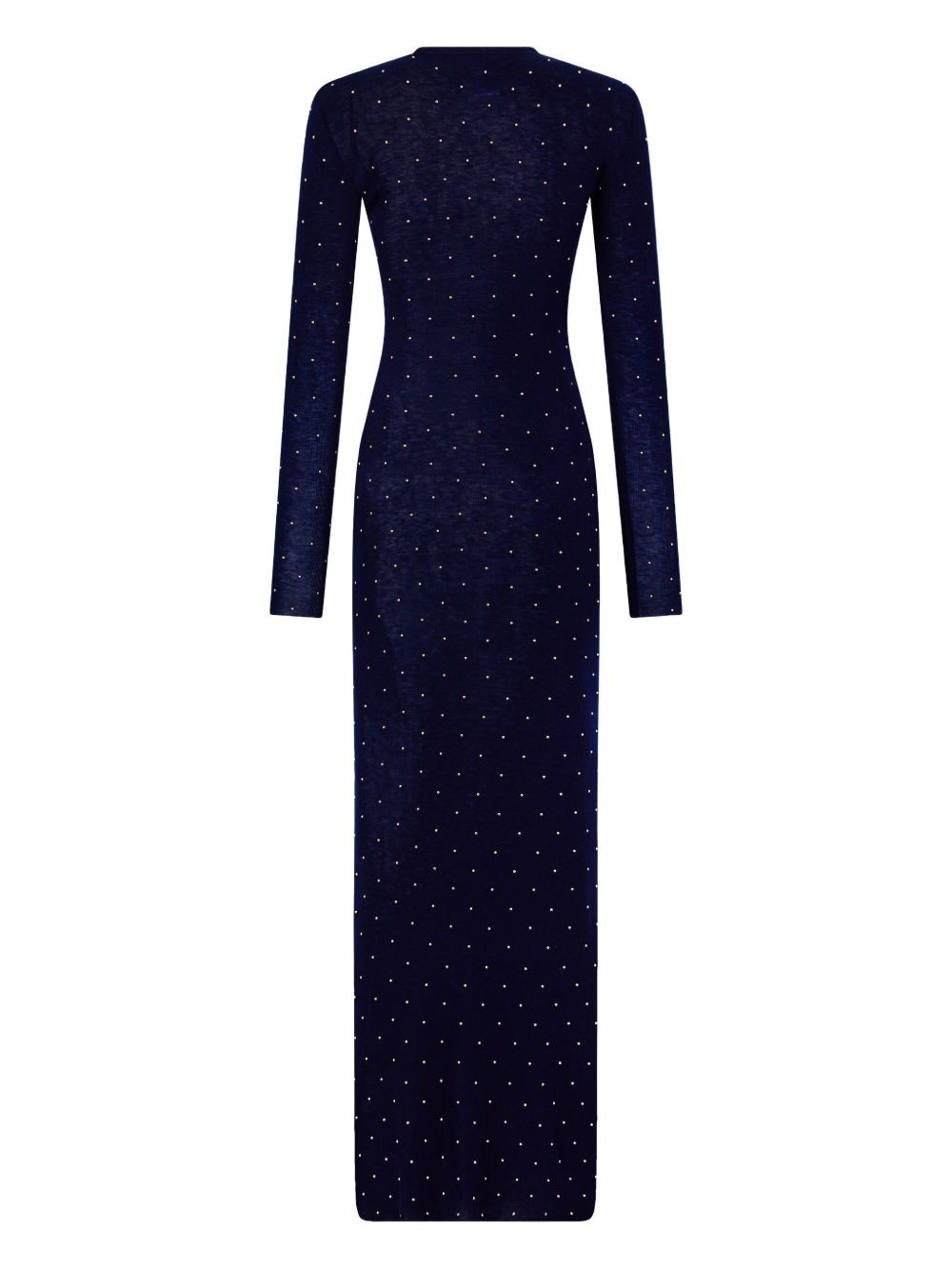 beaded long-sleeve gown - 2