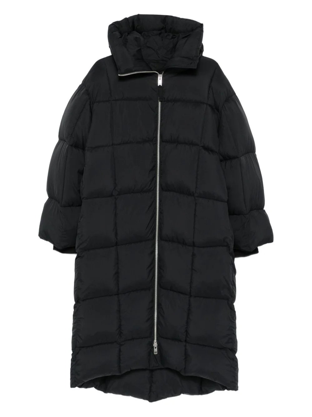 quilted zip-front coat - 1