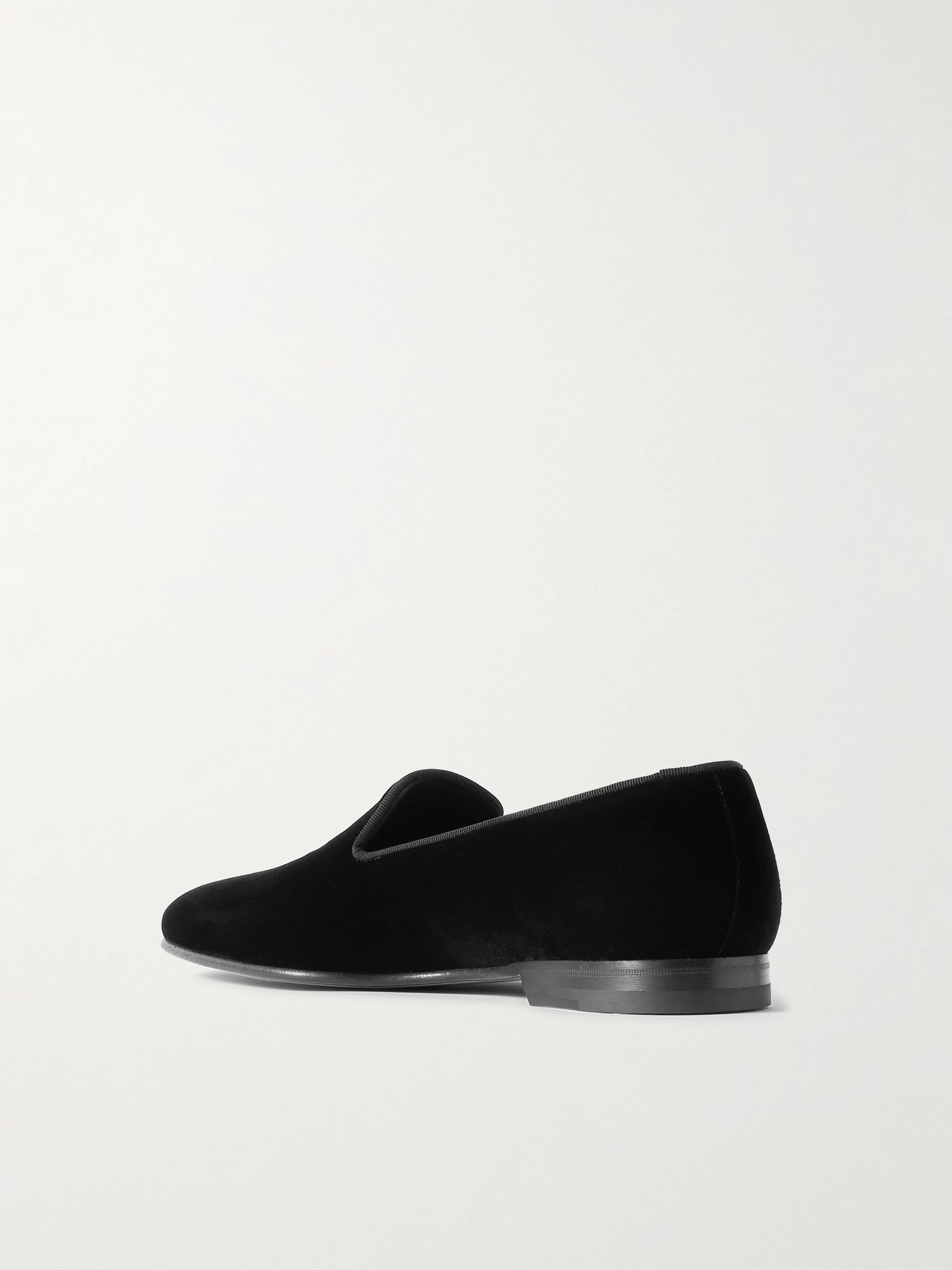Mario Grosgrain-Trimmed Velvet Loafers Black - 4