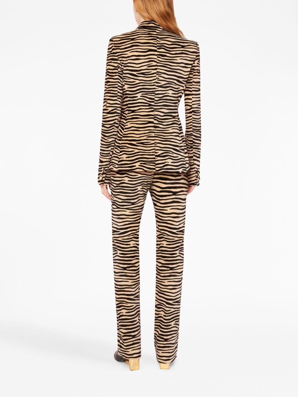 tiger-print stretch-cotton blazer - 3
