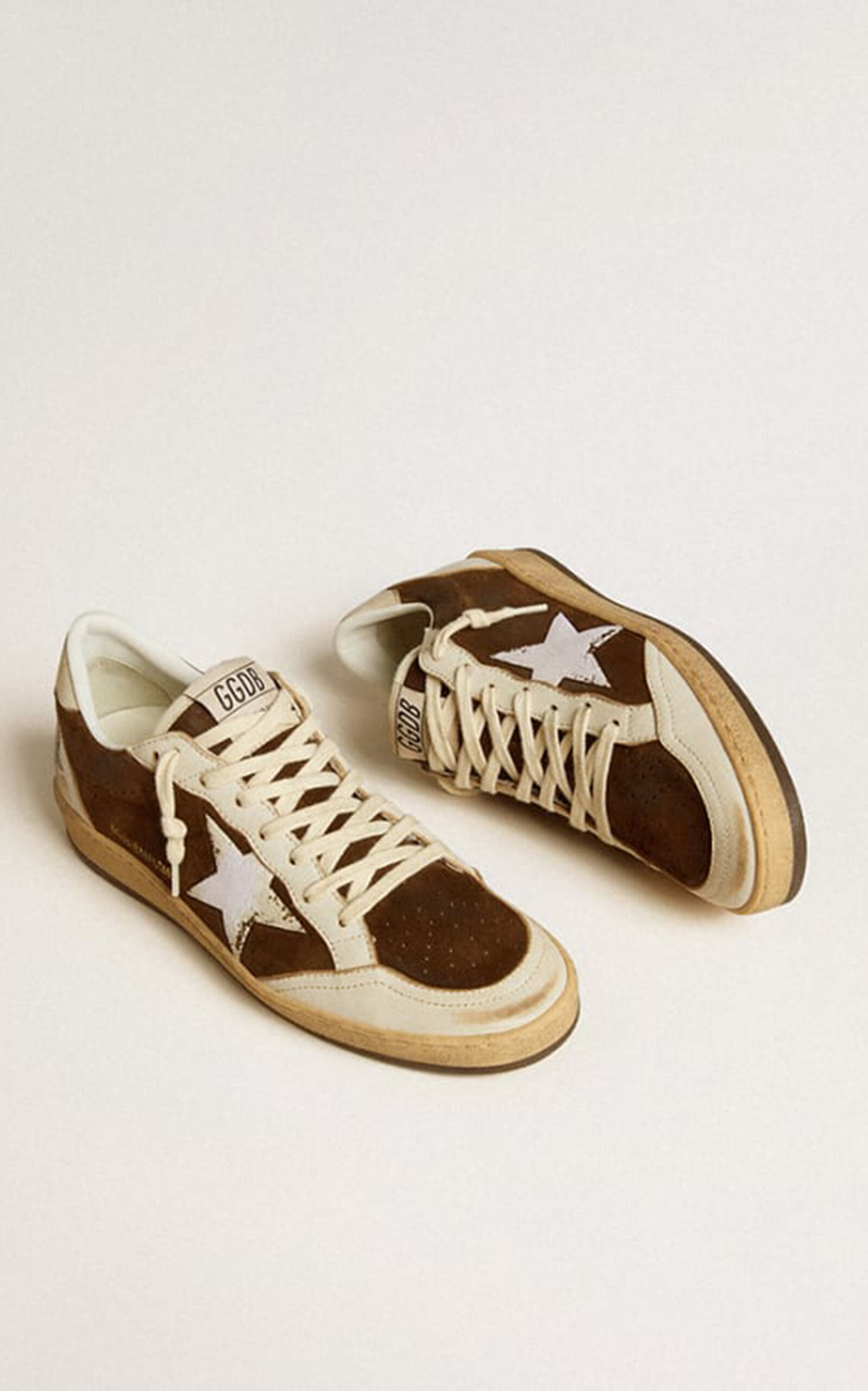 Ballstar Flocked-Detailed Suede Sneakers brown - 3