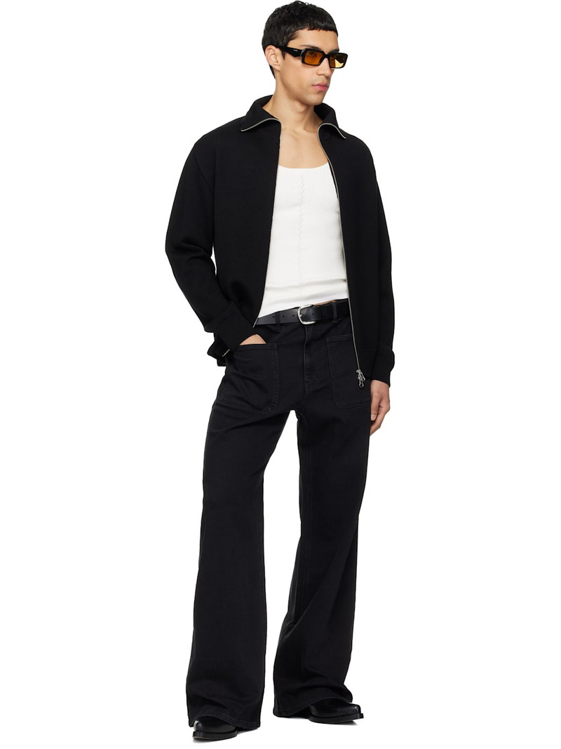 courrèges Black Zipped Wool Cardigan outlook