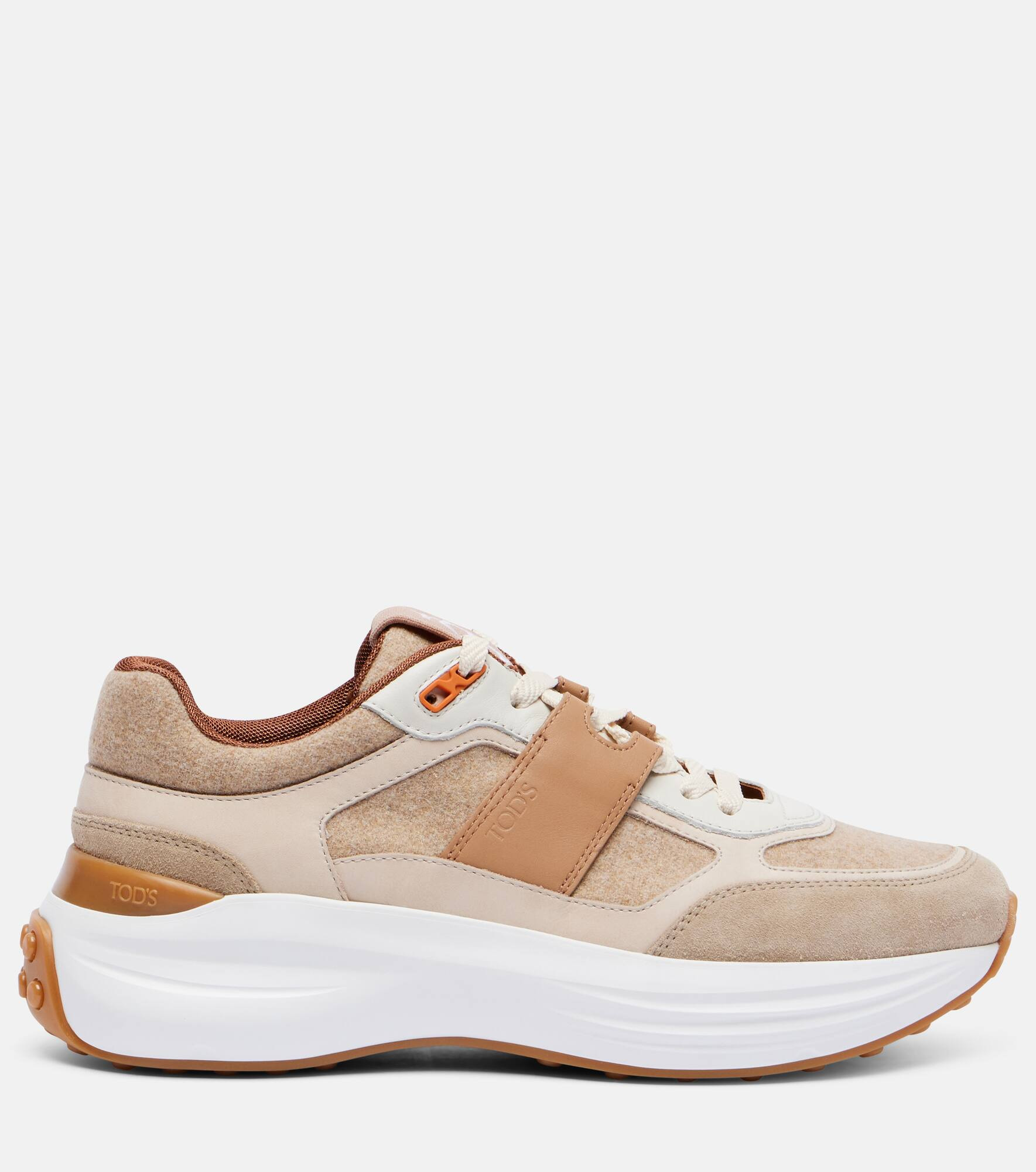 Leather-trimmed sneakers - 4
