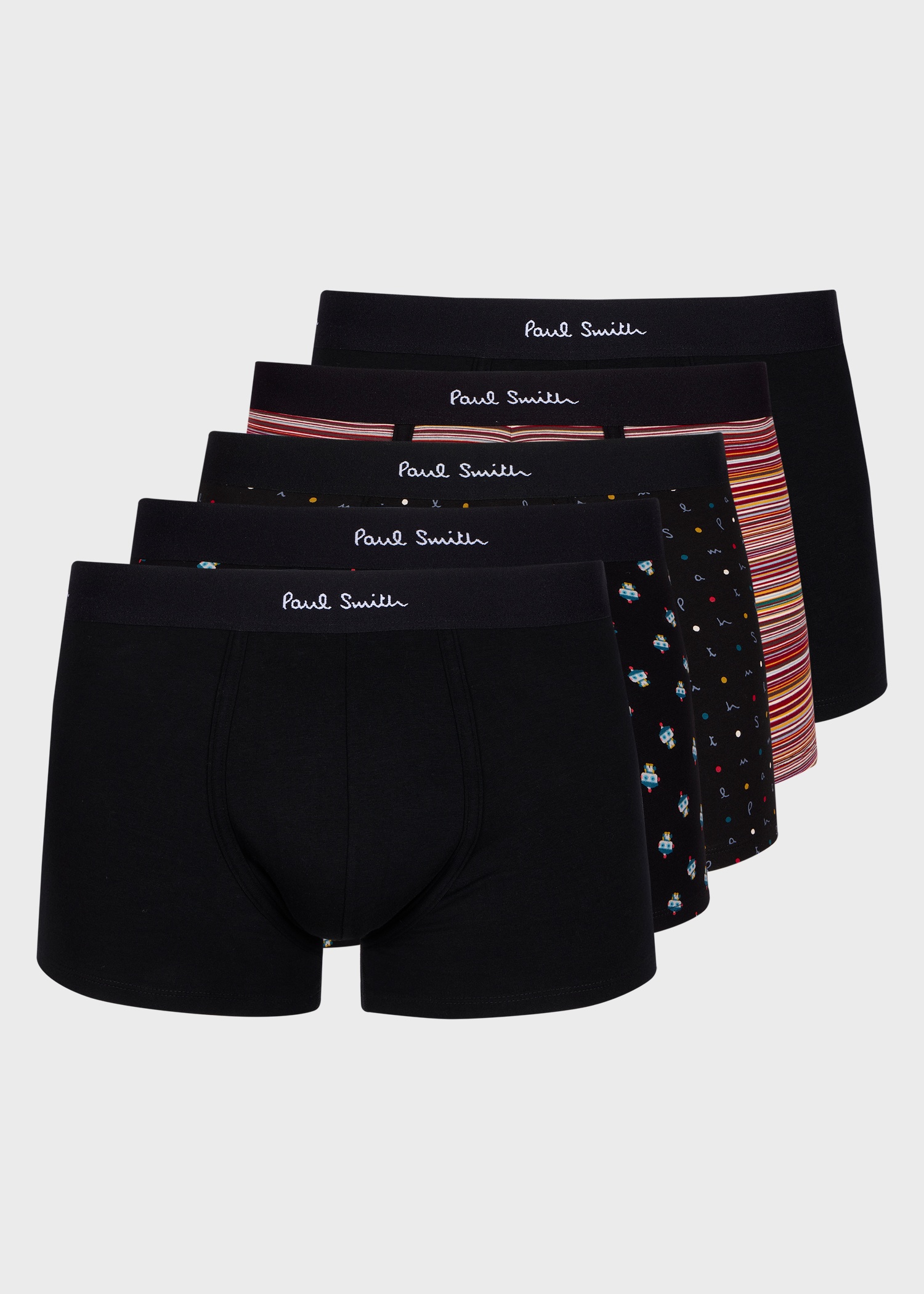 Mixed 'Signature Stripe' and Pattern Briefs Five Pack - 1