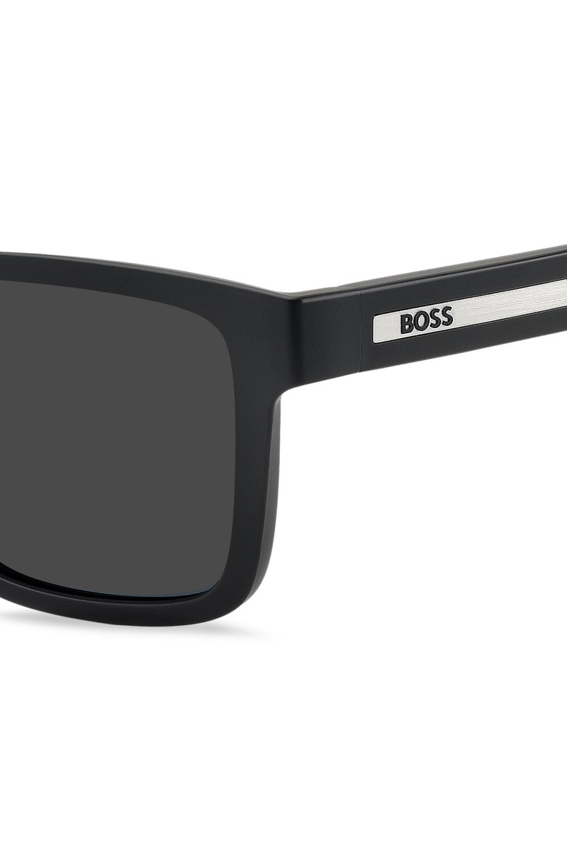 BOSS MATTE-BLACK SUNGLASSES WITH LOGO INSERT outlook