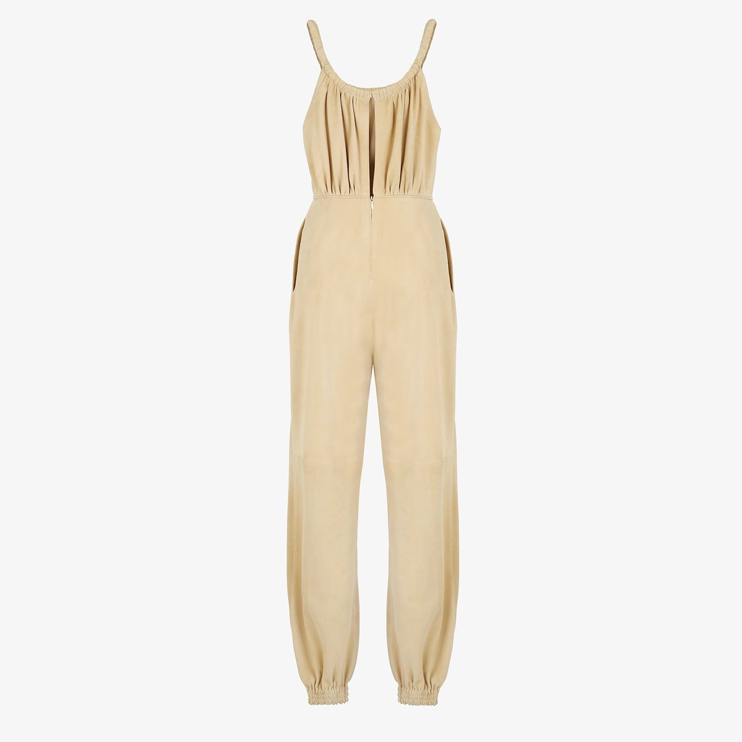 Beige suede jumpsuit - 2