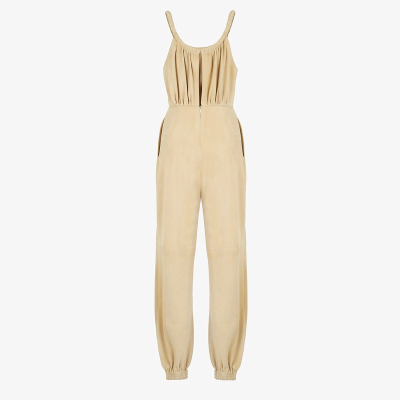 FENDI Beige suede jumpsuit outlook