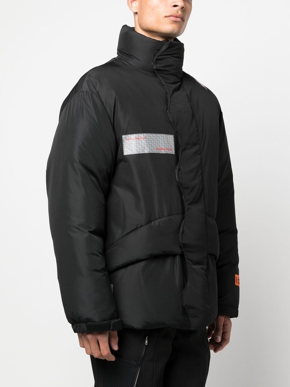 logo-patch padded coat - 3