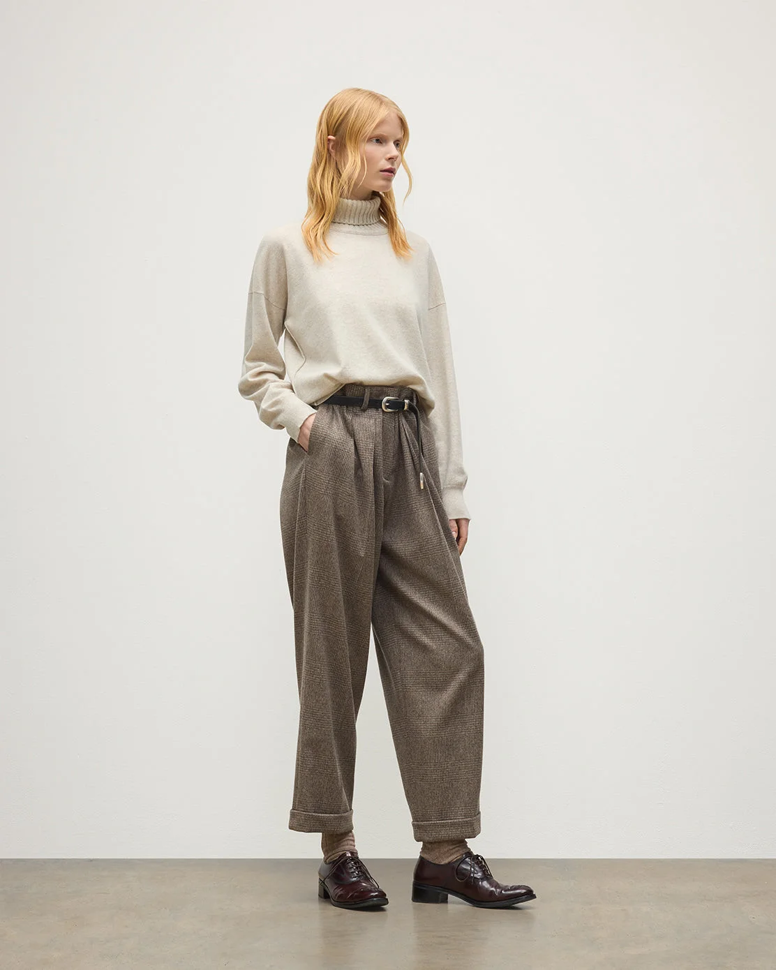 Jessie Roll Neck Natural Cashmere Jumper - 1
