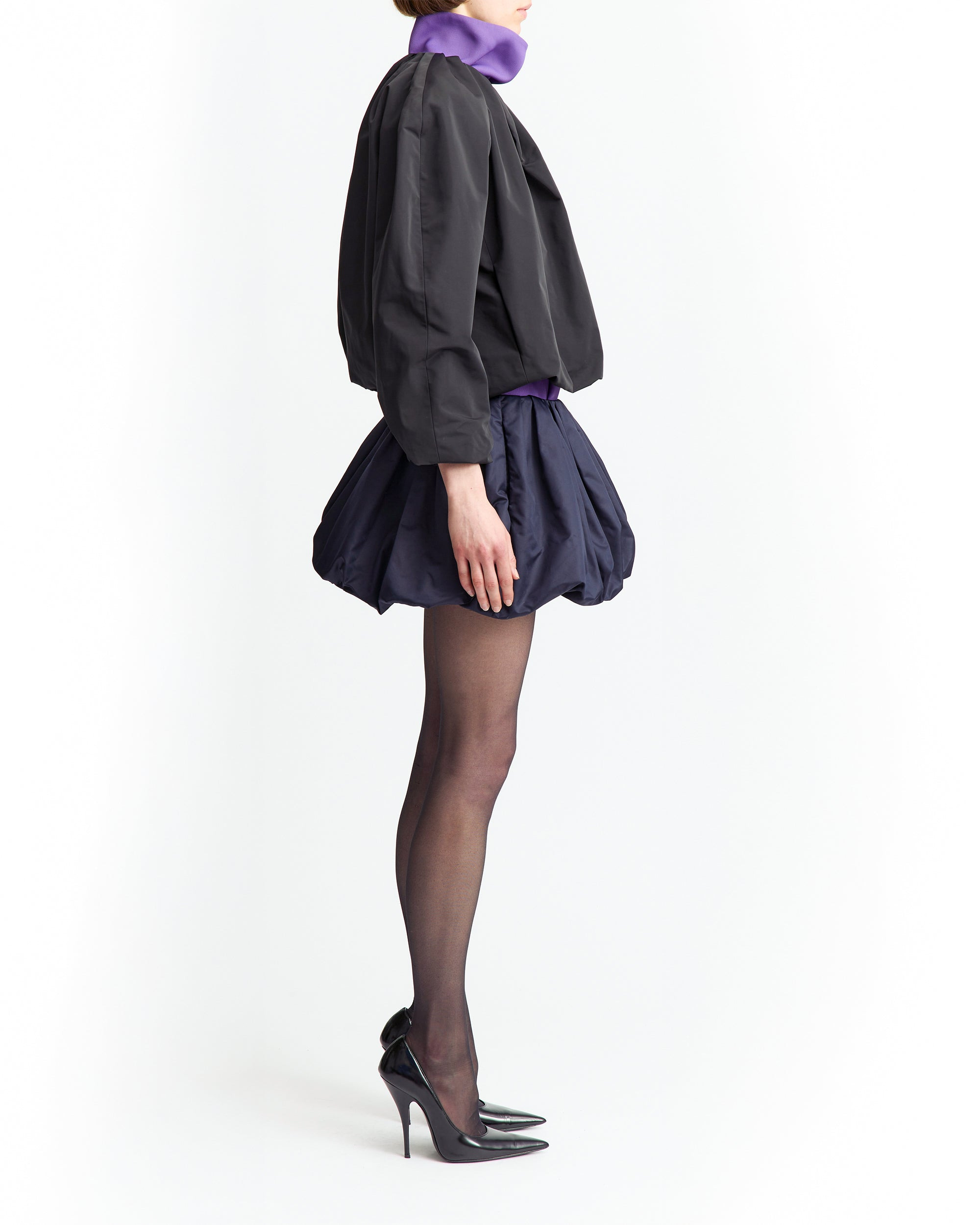 ANFI MINI SKIRT IN TECHNICAL COATING - 3