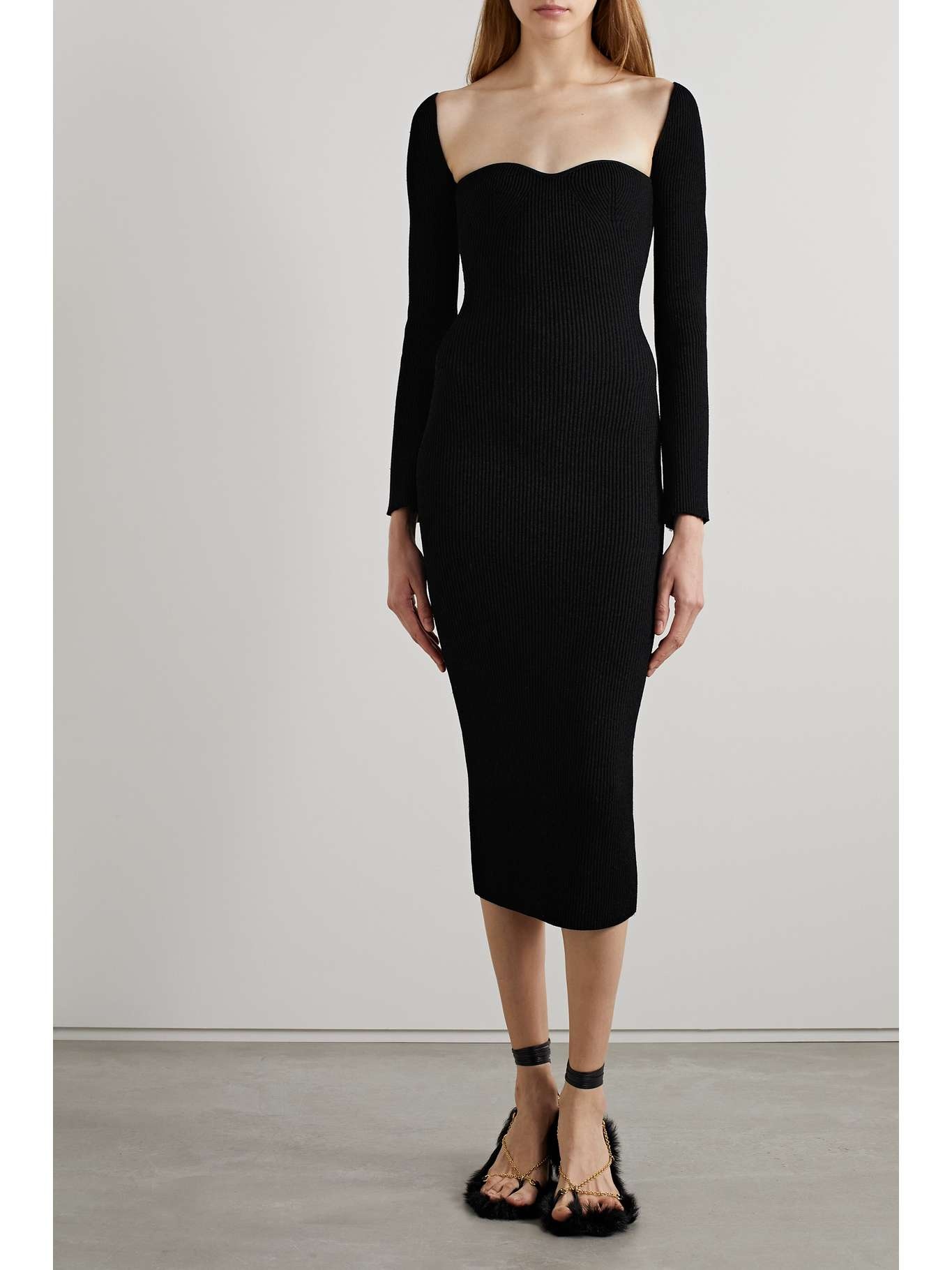 Beth ribbed-knit midi dress - 2