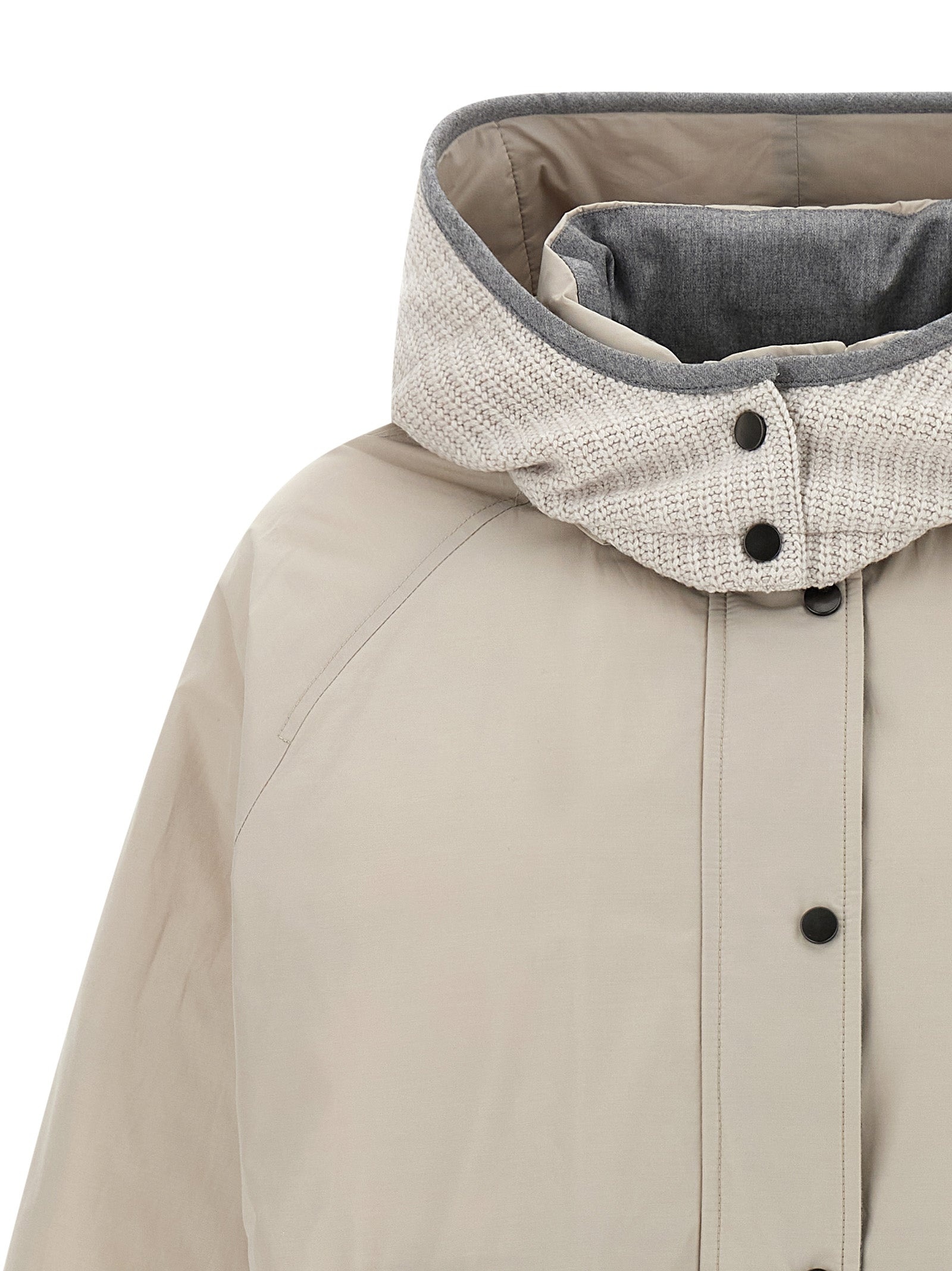 Hooded Down Jacket Puffer Jackets Gray - 3