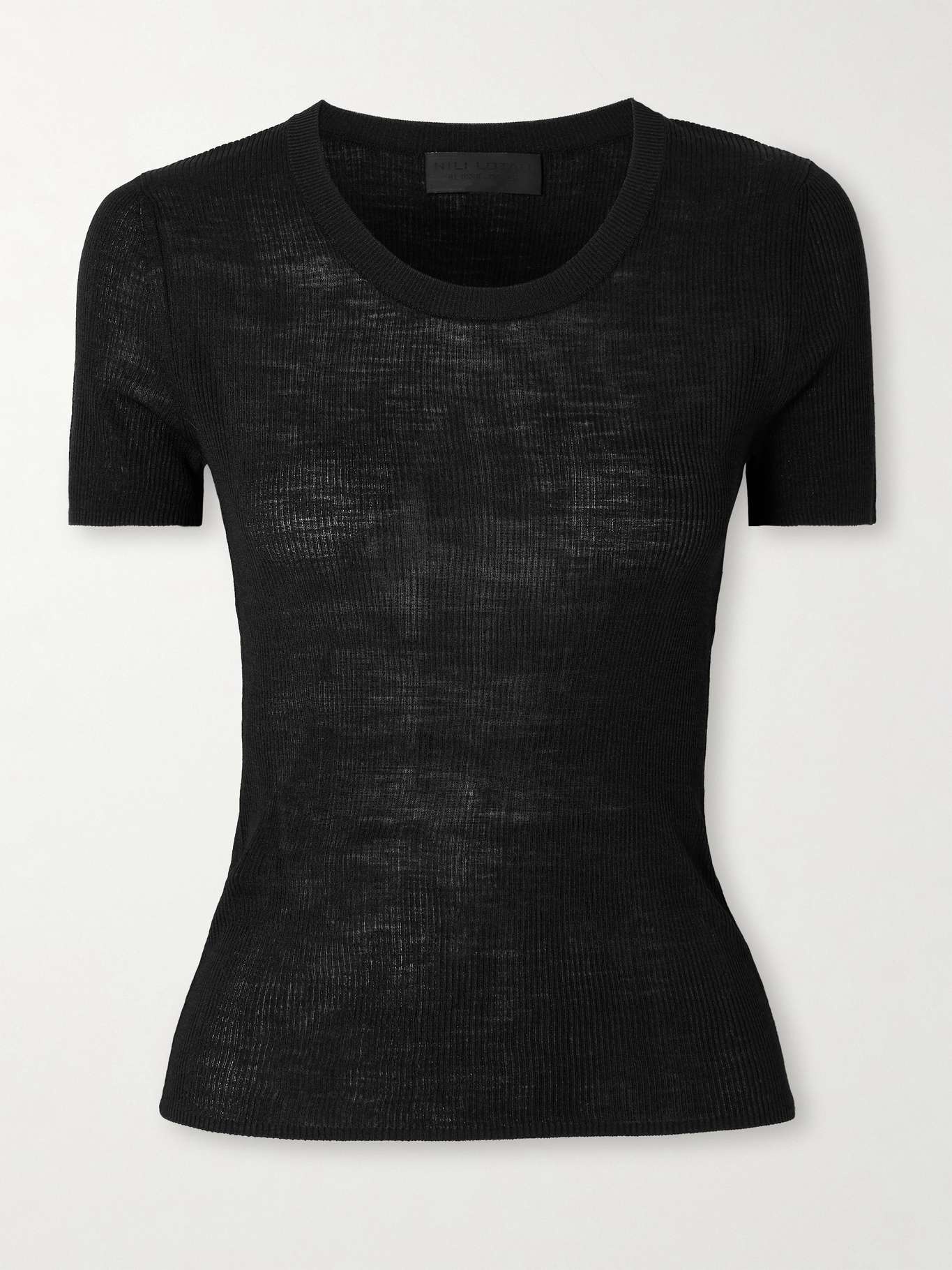 Araceli ribbed silk T-shirt - 1