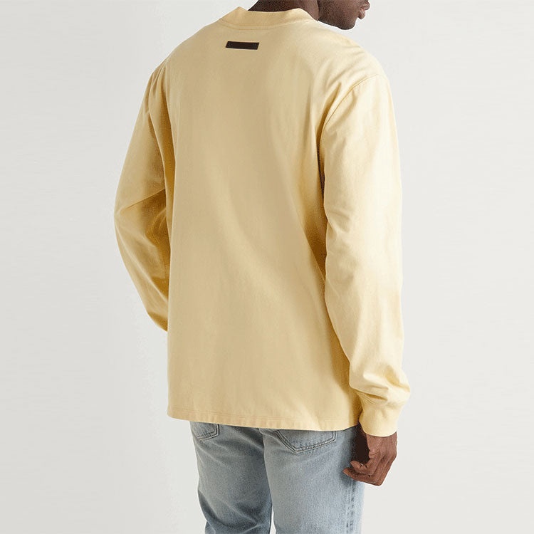 Fear of God Essentials SS22 Appliqud Logo-Print Cotton-Jersey T-Shirt Cream FOG-SS22-004 - 3