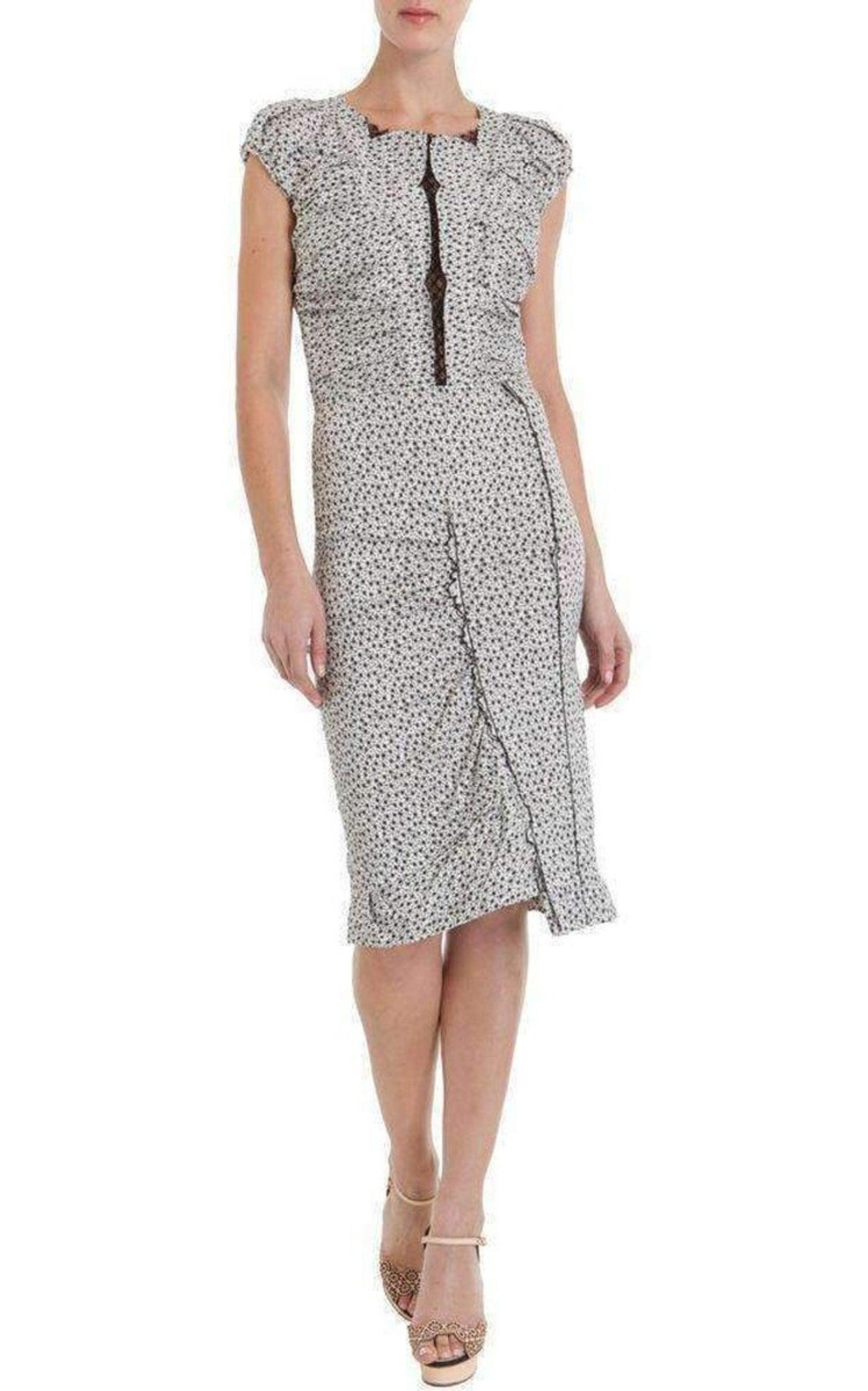 Linen Cap Sleeve Scoop Neckline Sheath Dress - 2