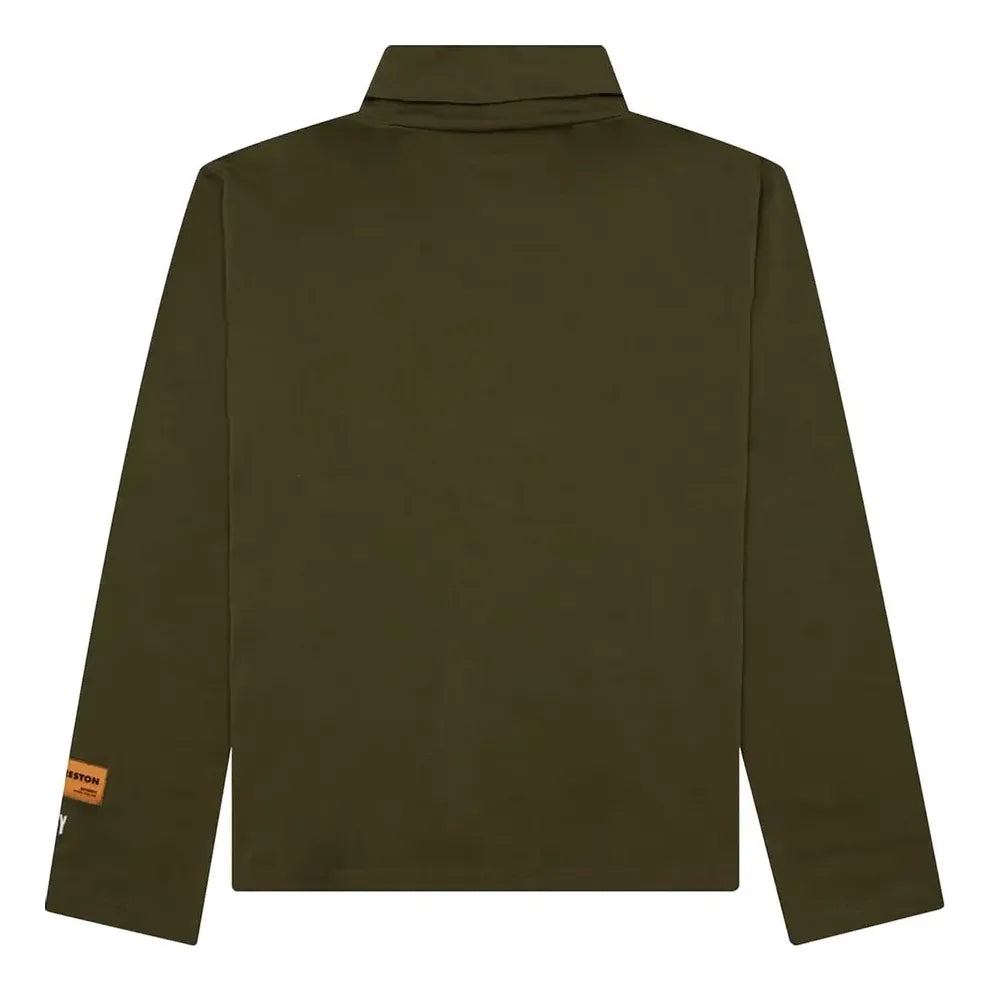 HERON PRESTON SS23 Logo Patch Rollneck Long-Sleeve T-Shirt 'Dark Olive' HMAB027S23JER0015501 - 2