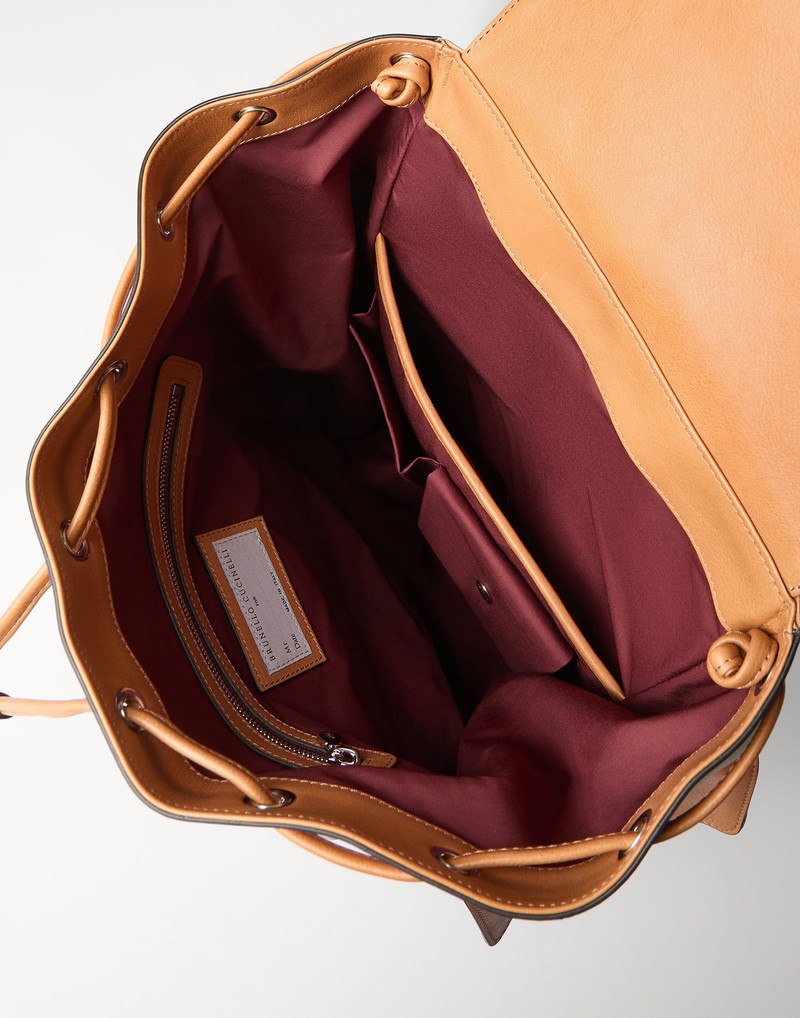 Grained calfskin and cowhide city backpack 5
