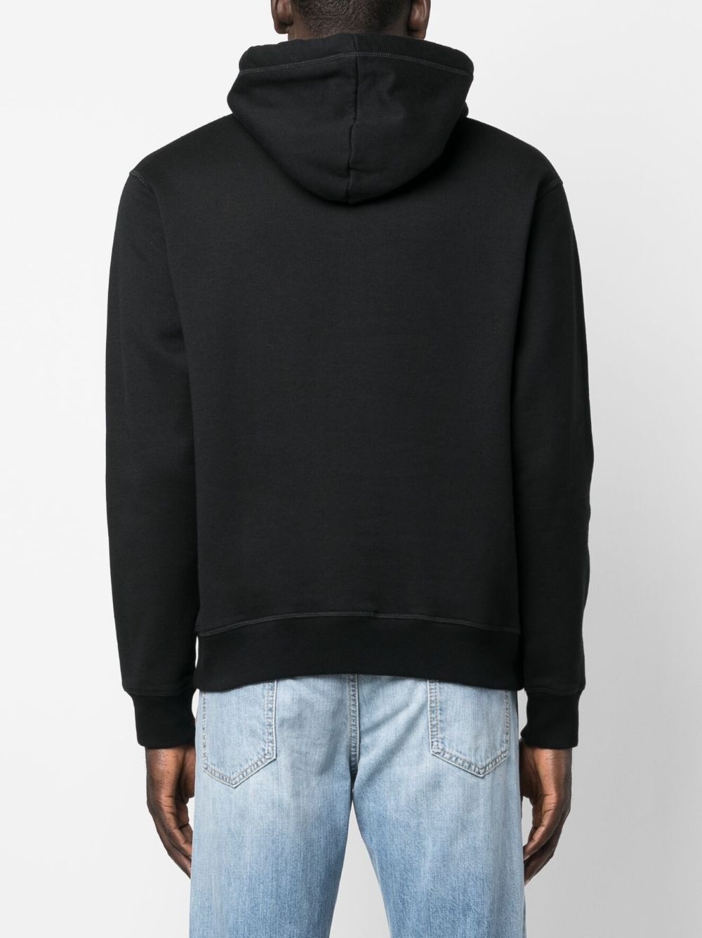 logo-print cotton hoodie - 4