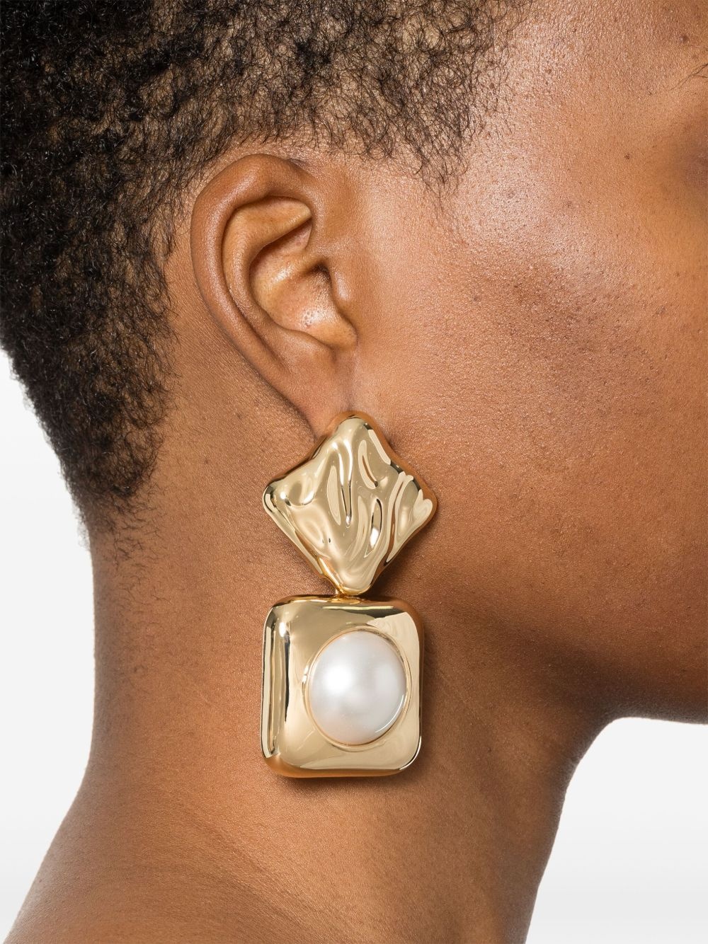 pearl tiered earrings - 2