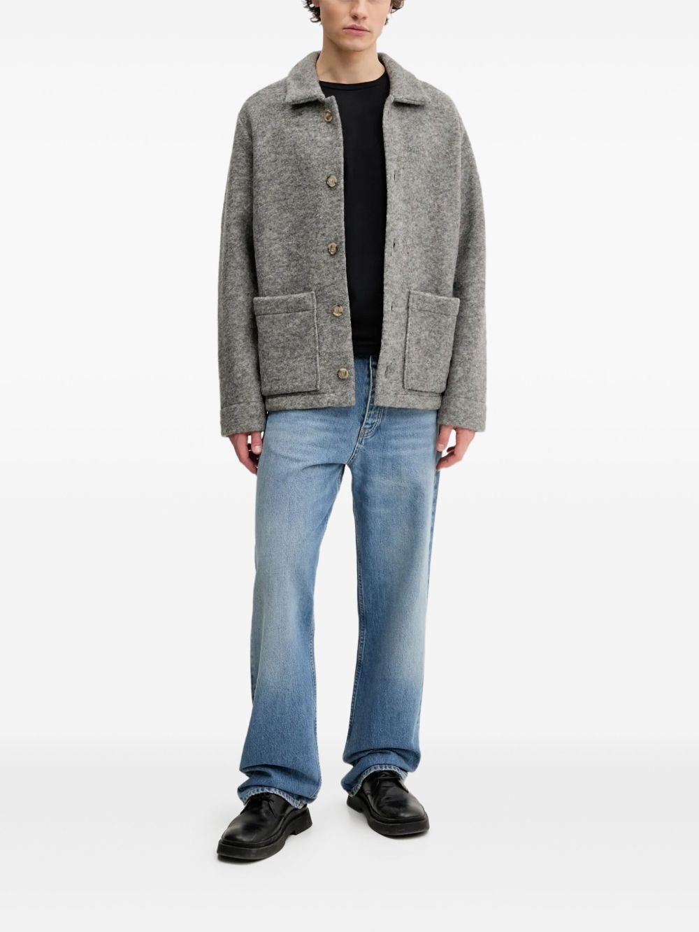 Thais patch-pocket wool-blend jacket - 1