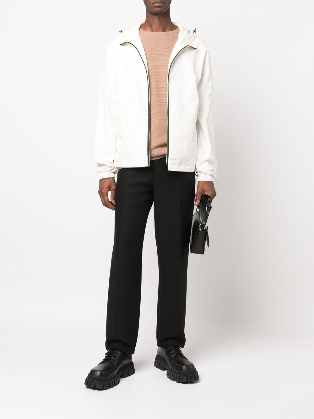 FF-logo print hooded jacket - 2