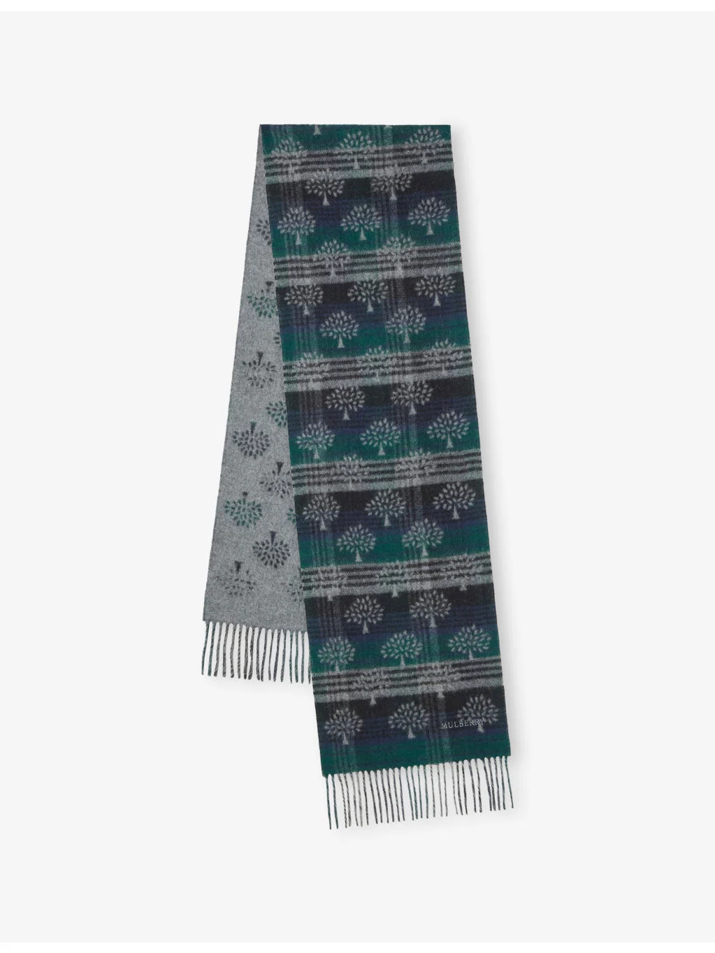 Heritage Check and Tree Wool Scarf - 1