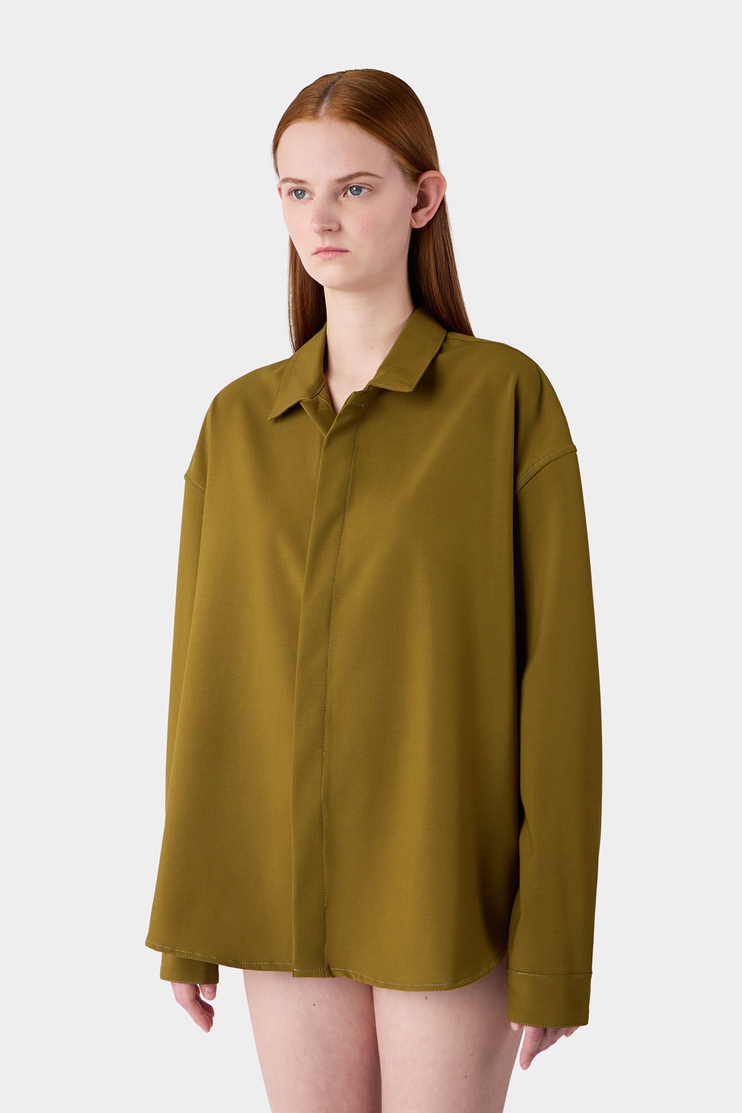 OVER SHIRT / olive green - 3