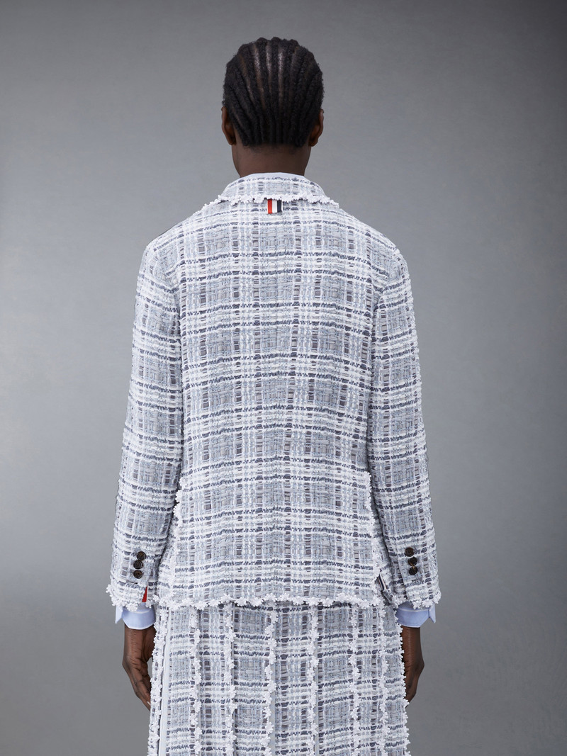 Thom Browne Prince of Wales Chenille Tweed Wave Classic Sport Coat outlook