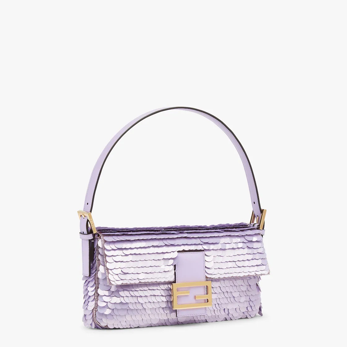 Lilac satin bag with sequins - 2