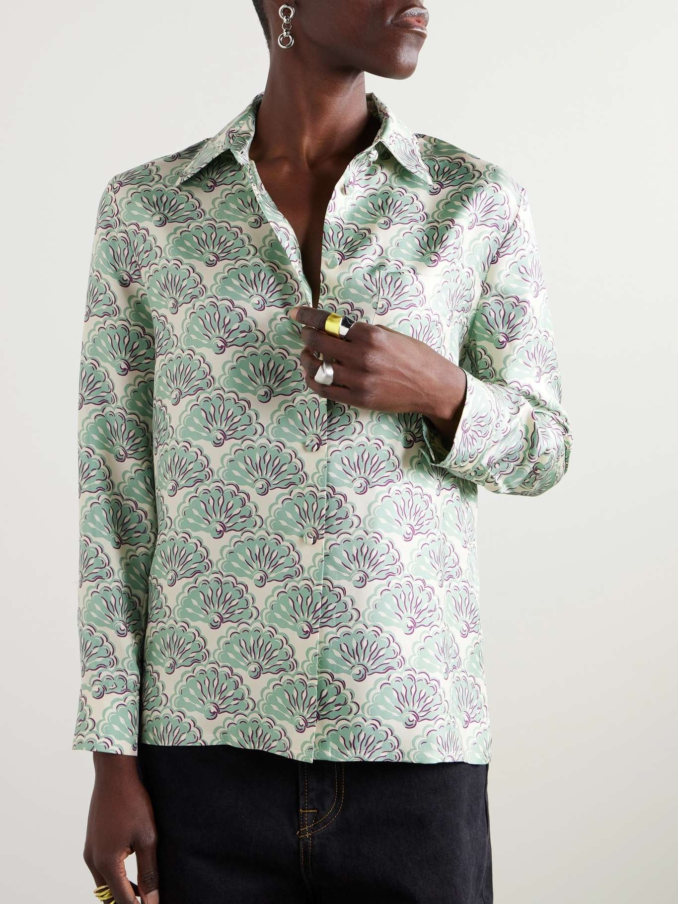 Boy printed silk satin-twill shirt - 3