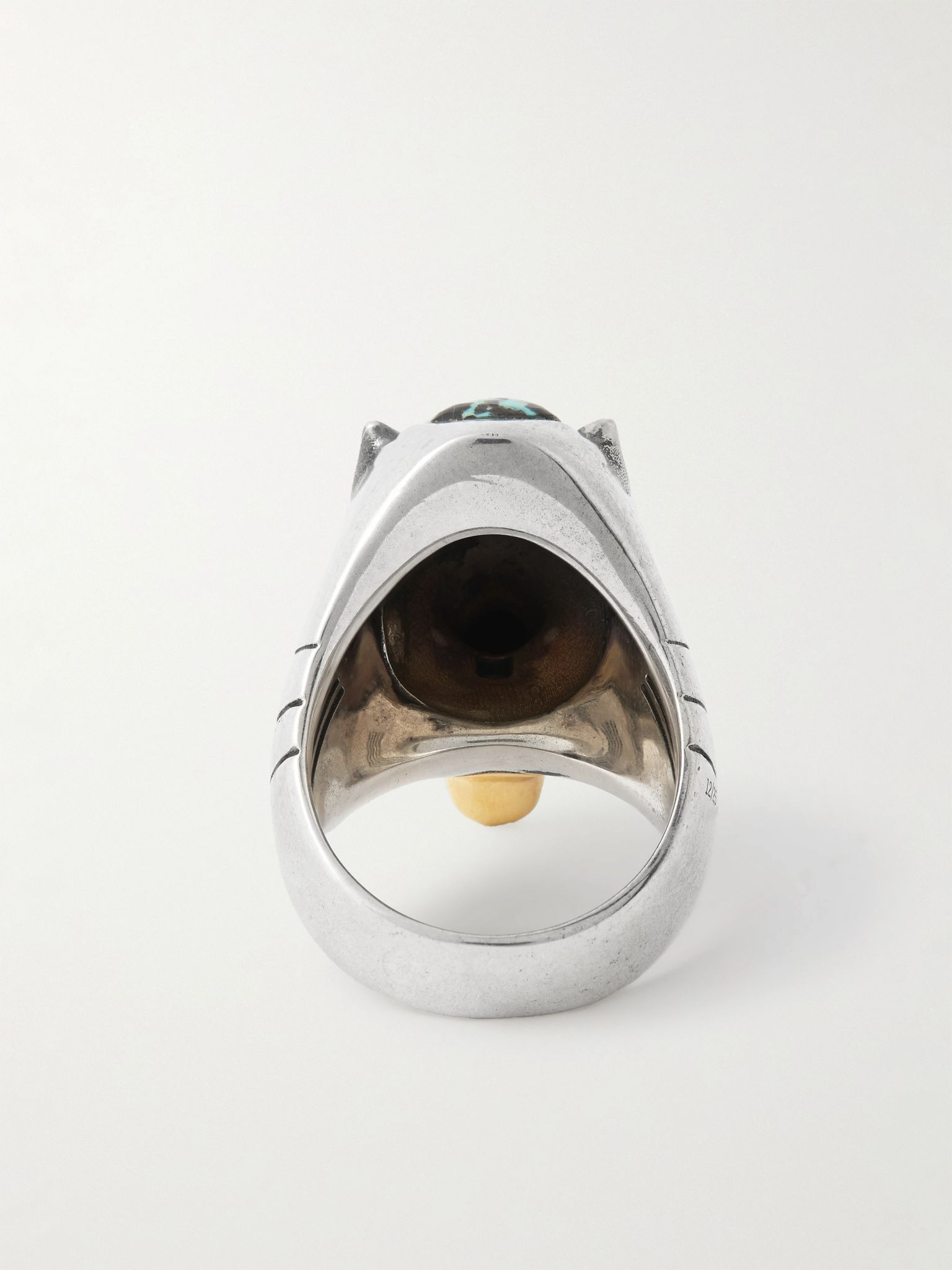 + Yellowstone Forever Lamar Sterling Silver, 18-Karat Gold and Turquoise Ring Silver - 3