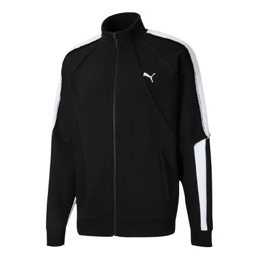 PUMA x ATTEMPT Crossover Embroidered Logo Stand Collar Knit Jacket Black 598258-01 - 1