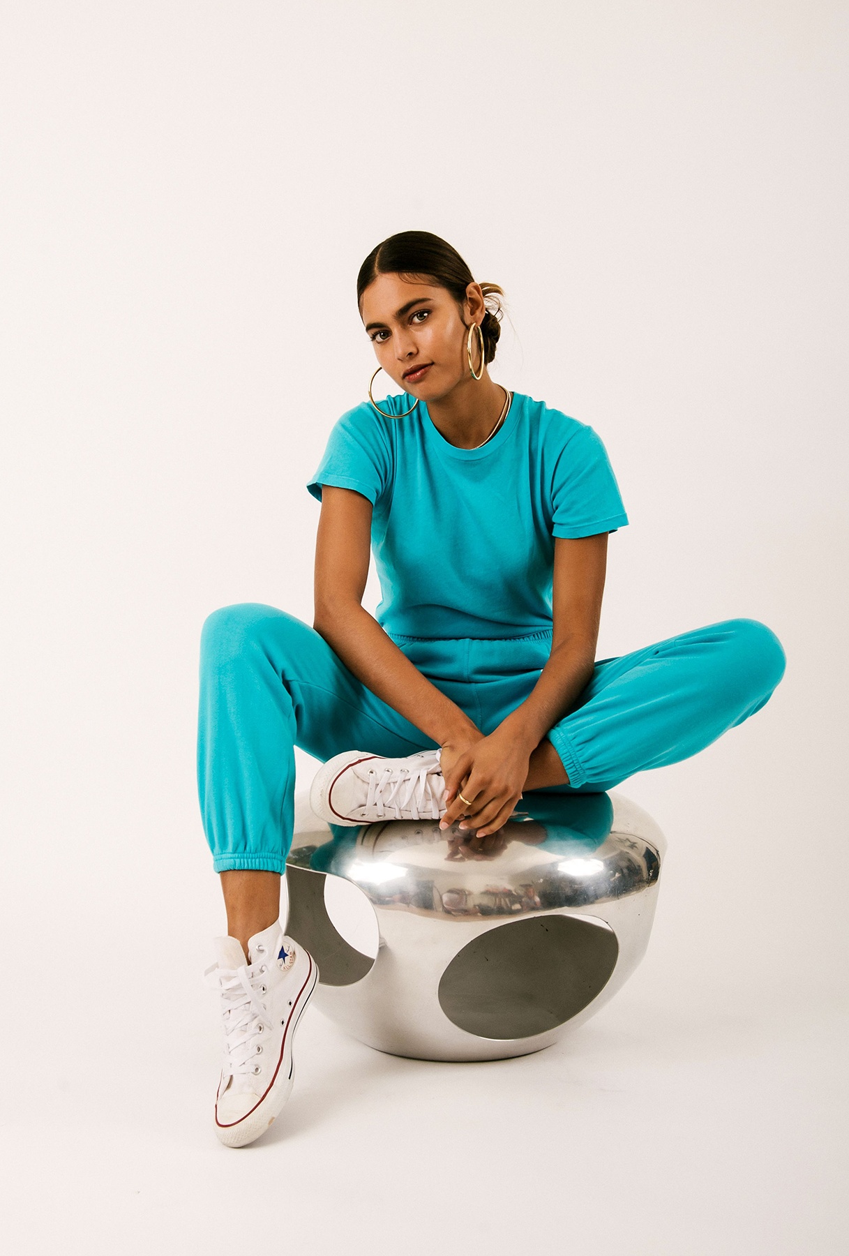 TURQUOISE COTTON BABY TEE - 3