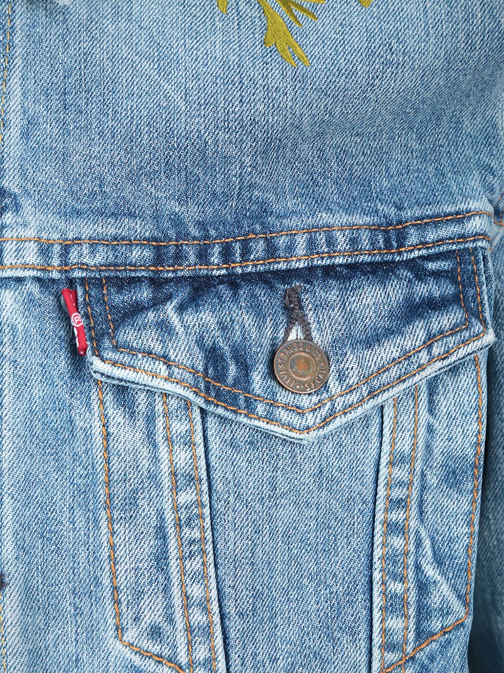 floral embroidered denim jacket - 3