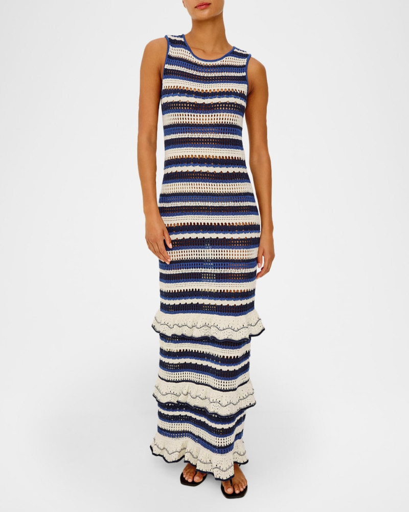 Rails Ana Stripe Cotton-Crochet Maxi Dress outlook