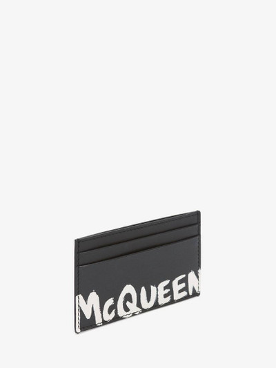 Alexander McQueen Men's McQueen Graffiti Card Holder in Black/white outlook