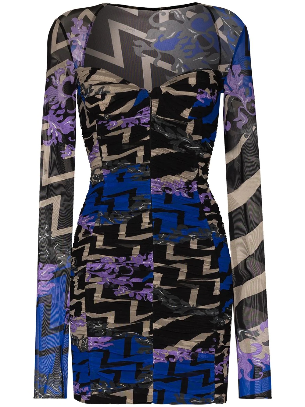 graphic-print midi dress - 1