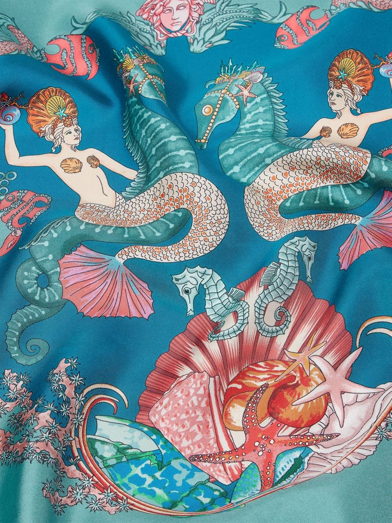 VERSACE Coral Theatre silk scarf outlook