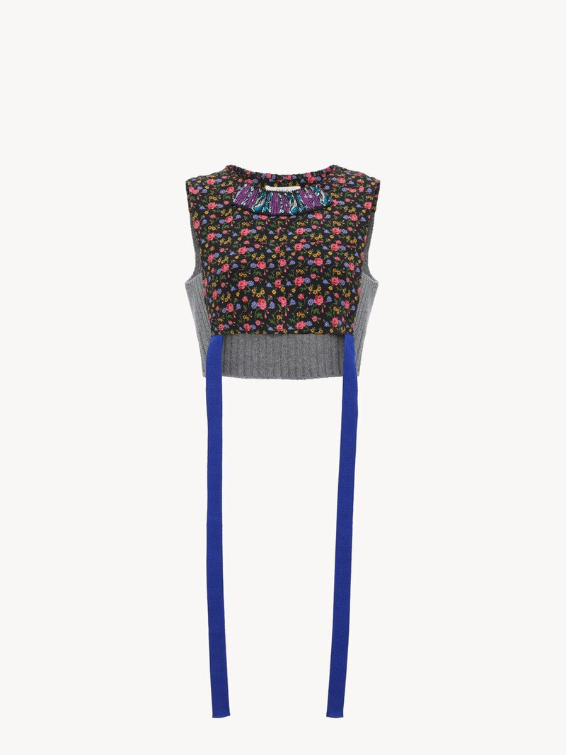 HYBRID CROPPED TOP IN CRÊPE DE CHINE 1