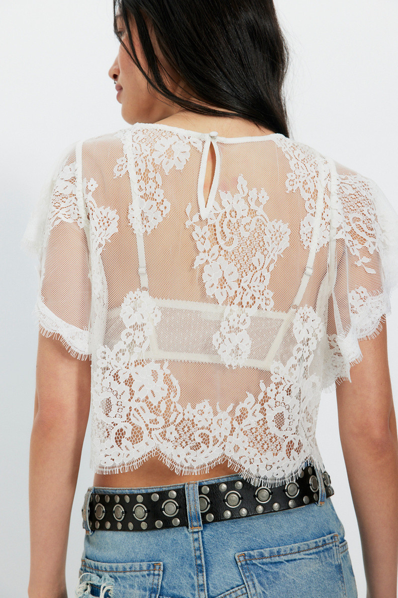 FREE PEOPLE Lunar Ash Lace Top outlook