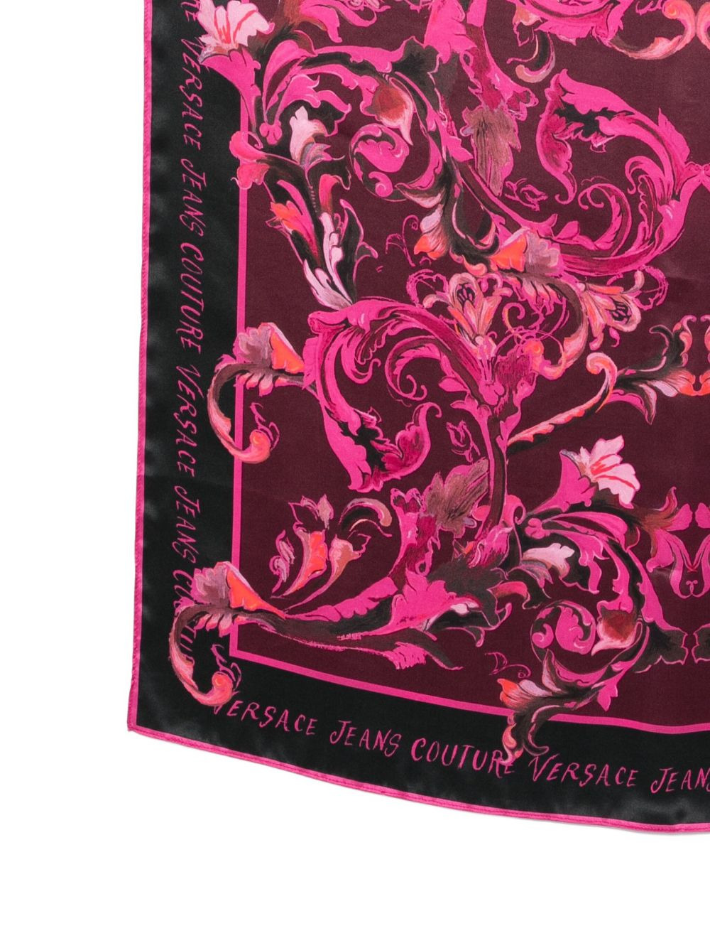 baroque-print silk scarf - 3