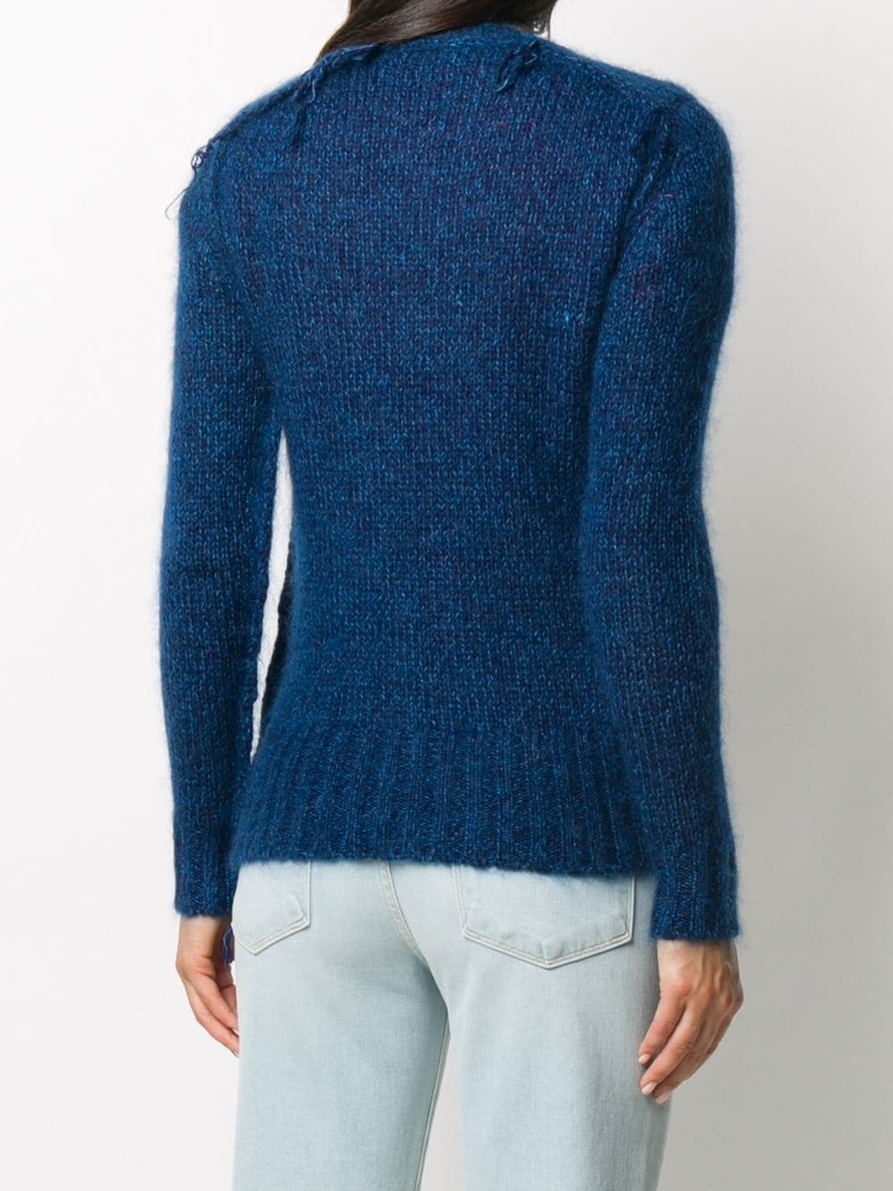 frayed-knit jumper - 4