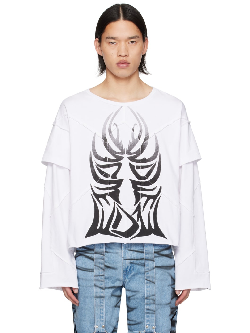 White Winged Long Sleeve T-Shirt - 1