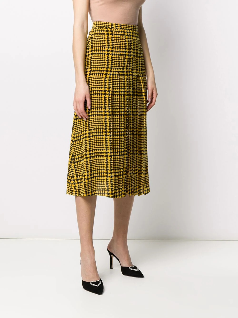 pleated houndstooth-print skirt - 3