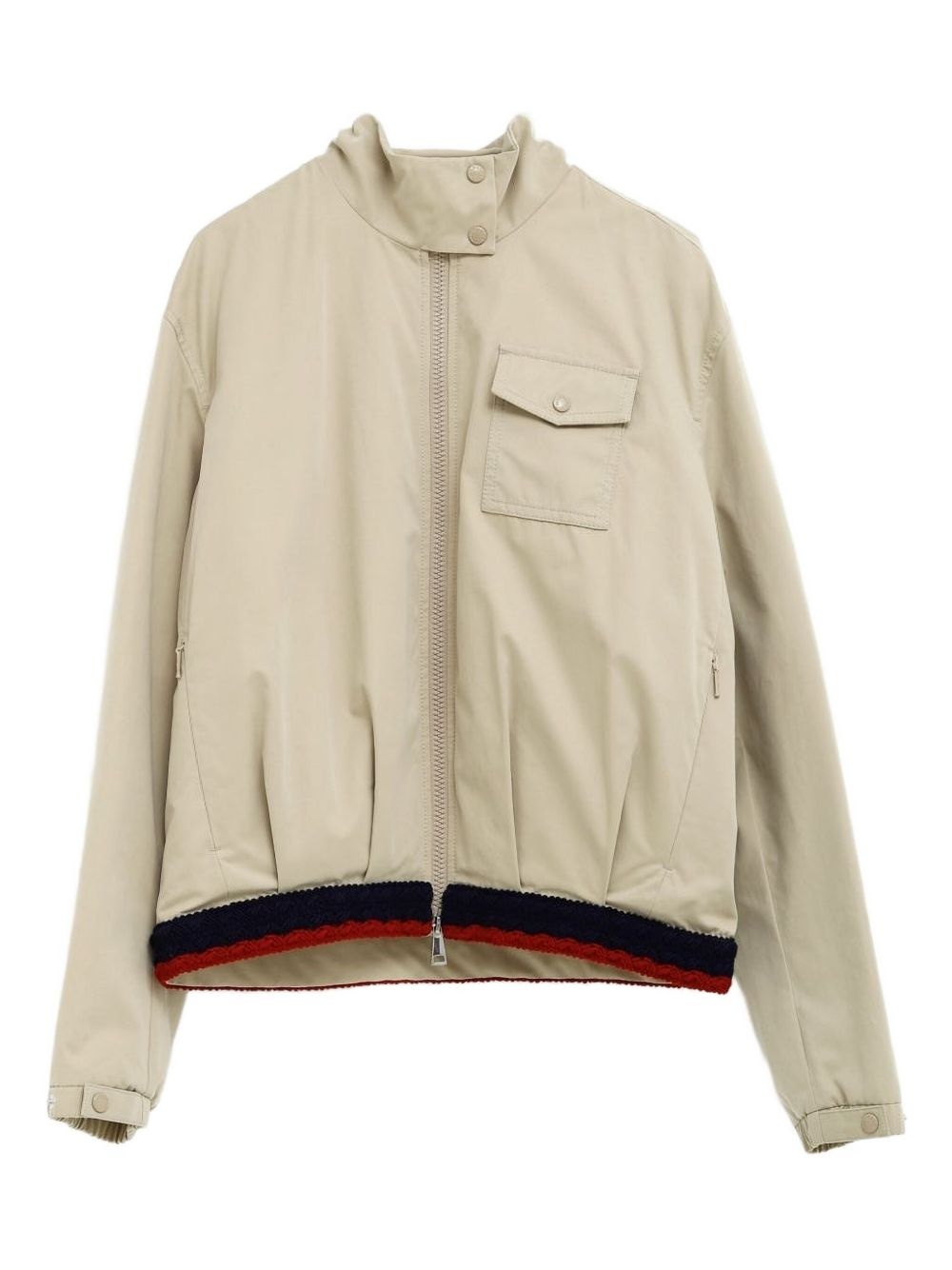 zip-fastening banded jacket - 1
