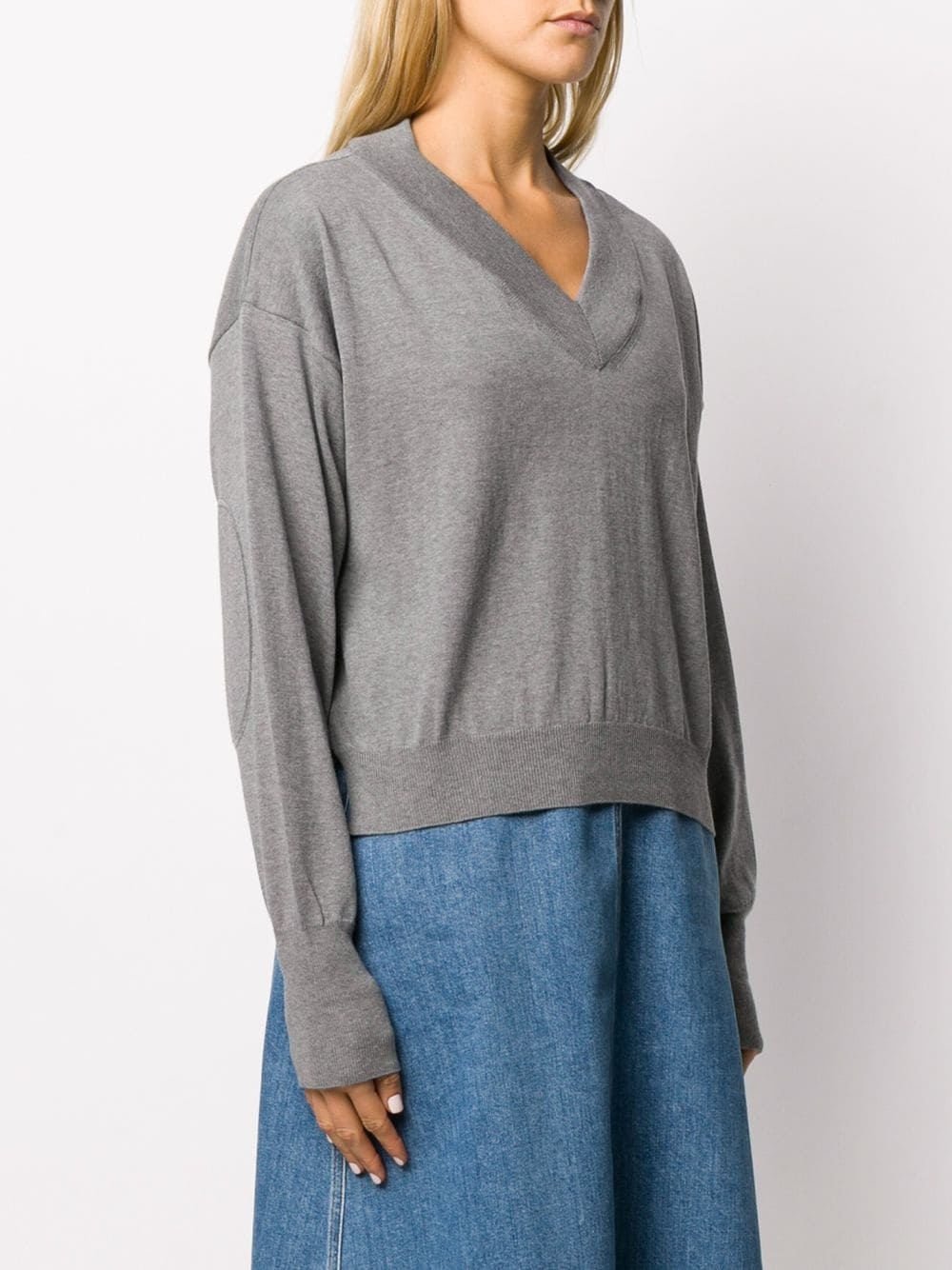 v-neck boxy sweatshirt - 3