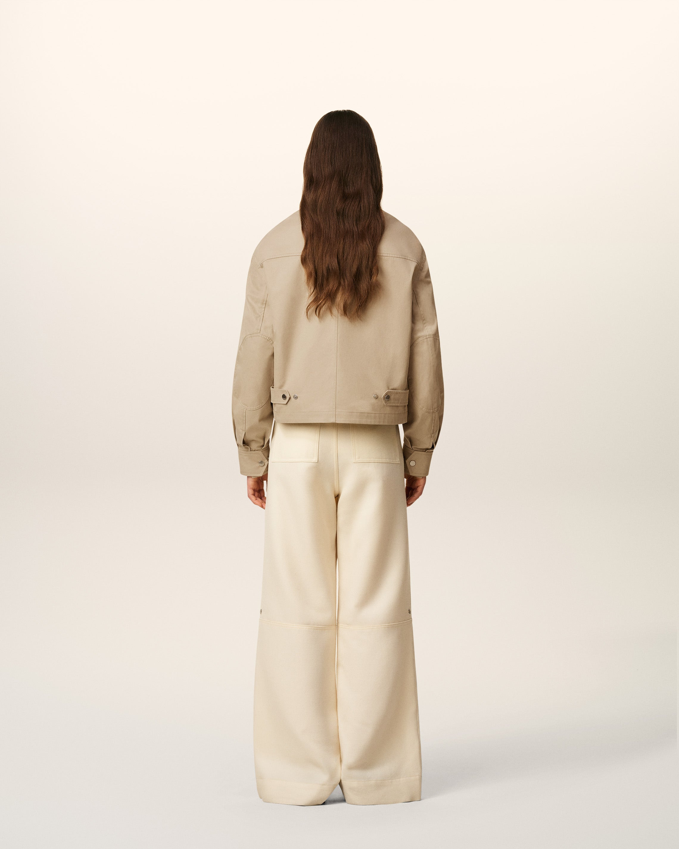 BEIGE COTTON WORKER JACKET - 5